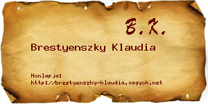 Brestyenszky Klaudia névjegykártya